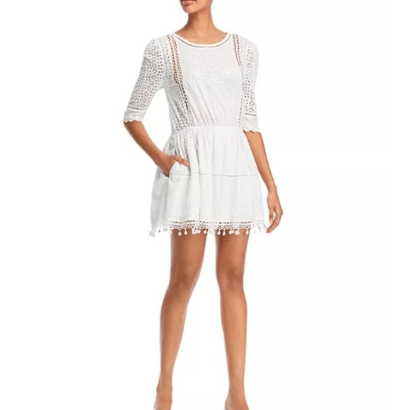 LoveShackFancy Novalie Floral Eyelet Lace Mini Dress Size Medium NEW - Picture 5 of 12